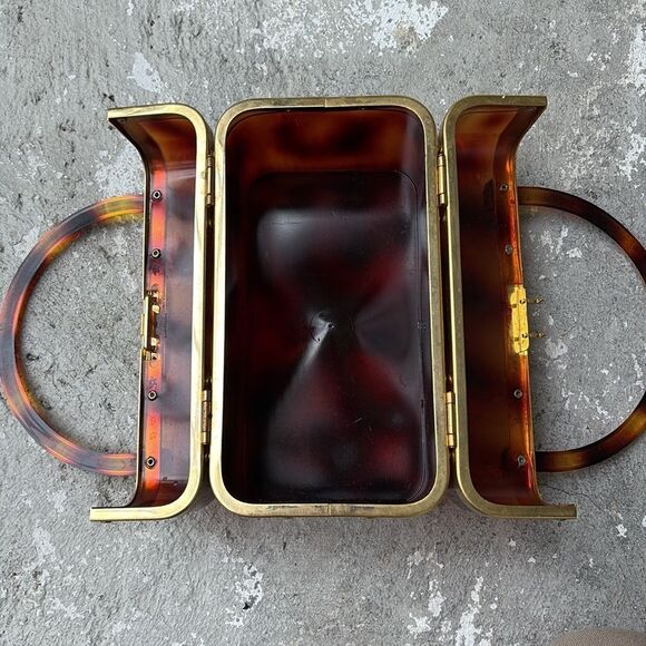 Vintage 1970s faux tortoiseshell bag - Picture 9 of 11